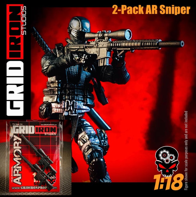 50 Caliber Sniper Rifle w/ Bipod - 1:18 Scale Weapons for 3-3/4 Inch Action  Figures